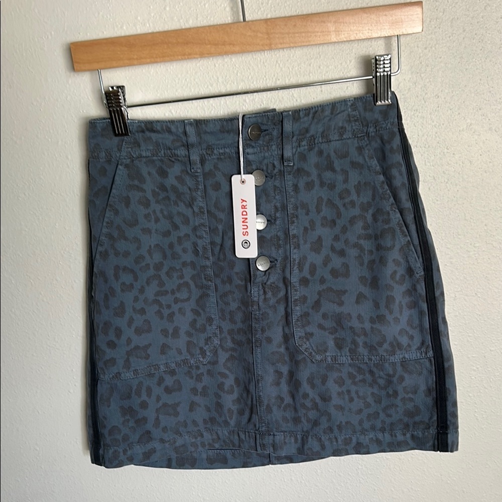 Anthropologie Sundry Blue Pencil Skirt Mini Casual